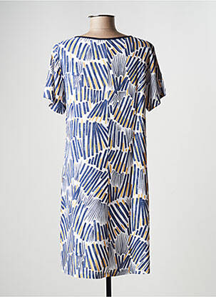 Robe mi-longue manches courtes manches courtes bleu MSN femme