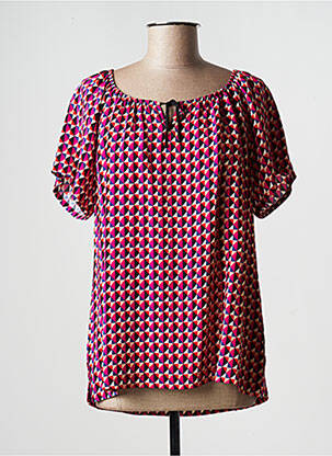 Top coupe fluide manches courtes rose TELMAIL femme