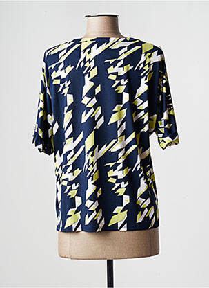 Top stretch manches courtes vert MARBLE femme