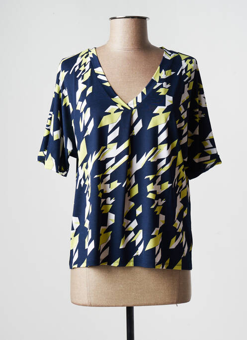 Top stretch manches courtes vert MARBLE femme