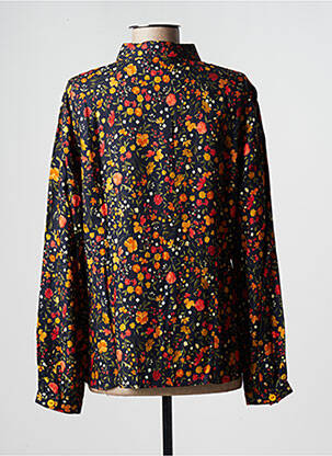 Chemisier imprimé fleurs manches longues noir GEVANA femme