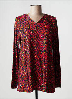 Top stretch manches longues rouge AGATHE & LOUISE femme
