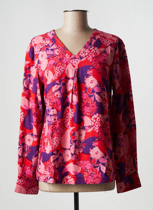 Top coupe fluide manches longues rose AGATHE & LOUISE femme