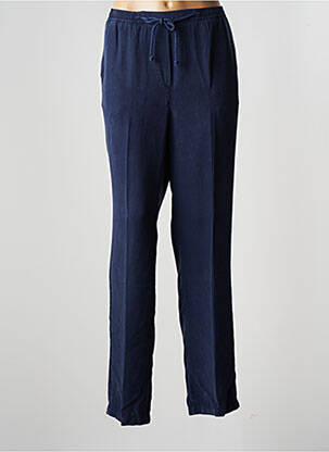 Pantalon droit tissage popeline taille normale bleu COMME ÇA femme