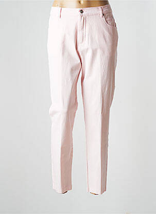 Pantalon 7/8 tissage popeline taille normale rose MARBLE femme