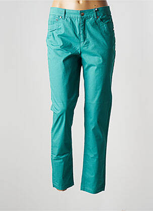 Pantalon slim tissage popeline taille normale vert JENSEN femme