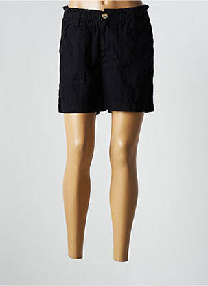 Short fermeture zippée sous rabat boutonné taille haute noir KANOPE femme