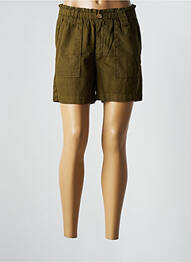 Short fermeture zippée sous rabat boutonné taille haute vert KANOPE femme
