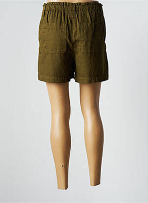 Short fermeture zippée sous rabat boutonné taille haute vert KANOPE femme