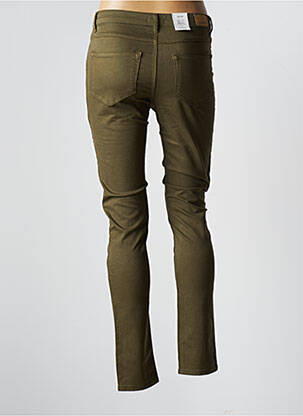 Pantalon slim tissage popeline taille normale vert KANOPE femme