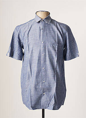 Chemise manches courtes poches poitrine bleu LOUIS VICTOR homme