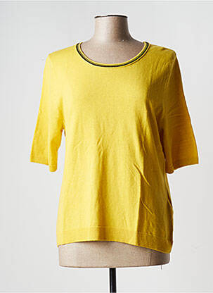 Pull finition bords-côtes manches courtes jaune GERRY WEBER femme