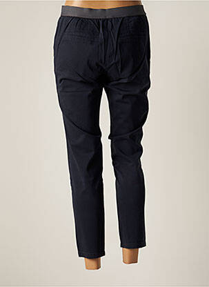 Pantalon chino tissage popeline taille normale bleu RIVIERES DE LUNE femme