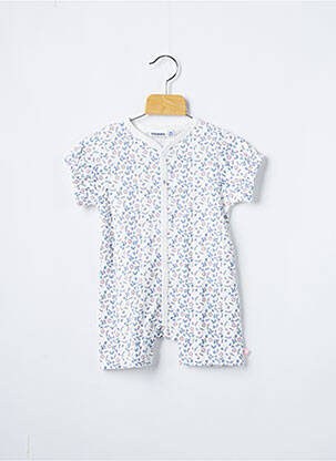 Combishort tissage jersey manches courtes blanc NOUKIE'S fille
