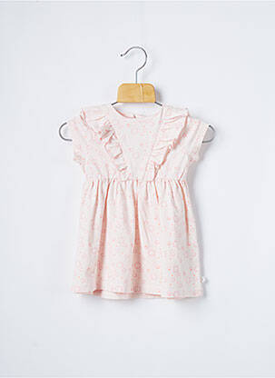 Robe mi-longue manches courtes manches courtes rose NOUKIE'S fille