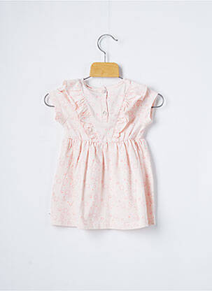 Robe mi-longue manches courtes manches courtes rose NOUKIE'S fille