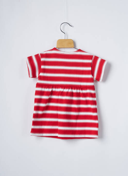 Robe mi-longue manches courtes manches courtes rouge PETIT BATEAU fille
