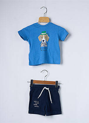 Ensemble short fermeture ceinture à nouer à la taille bleu MAYORAL garçon