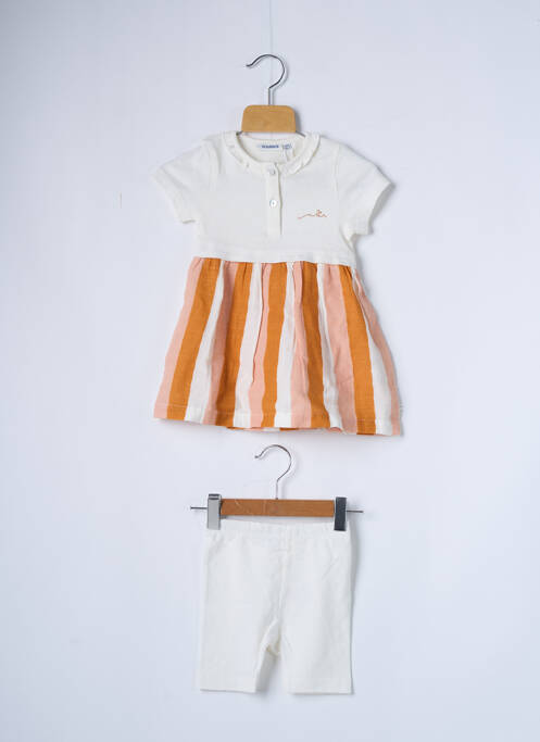 Ensemble pantalon taille élastique beige NOUKIE'S fille