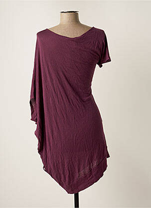 Tunique manches courtes tissage jersey violet RENDEZ-VOUS femme