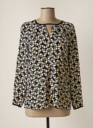 Blouse imprimé fantaisie manches longues beige ALLYSON femme