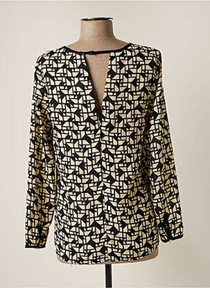 Blouse imprimé fantaisie manches longues beige ALLYSON femme