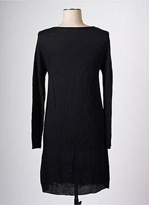 Robe mi-longue manches longues manches longues noir LAUREN VIDAL femme