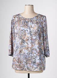 Blouse col rond manches 3/4 bleu BETTY BARCLAY femme