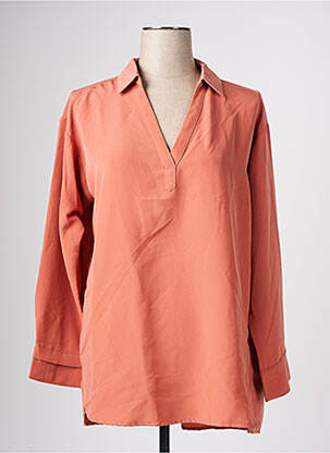 Blouse poignets boutonnés avec fente manches longues rose GRACE & MILA femme