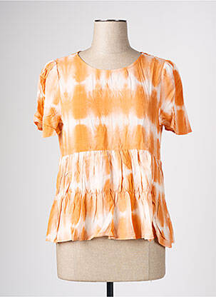 Blouse manches courtes manches courtes orange GRACE & MILA femme