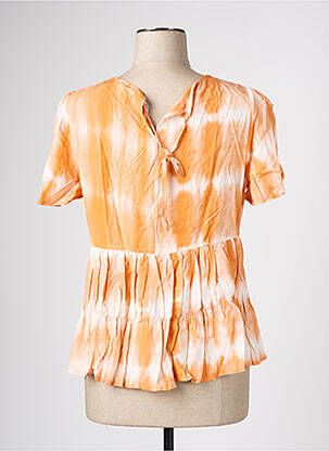 Blouse manches courtes manches courtes orange GRACE & MILA femme