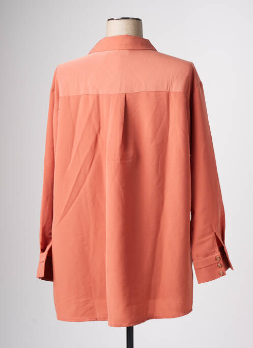 Blouse poignets boutonnés avec fente manches longues rose GRACE & MILA femme