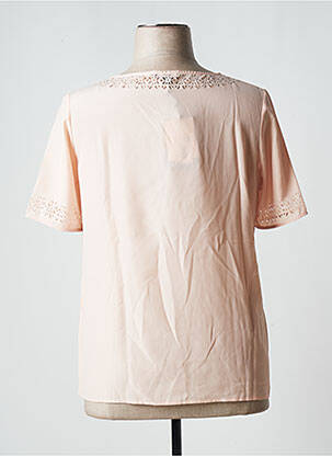 Blouse col rond manches courtes rose LEO GUY femme