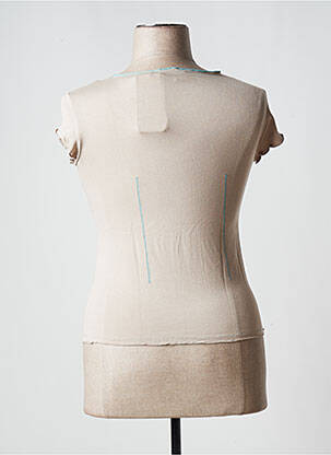 Top stretch manches courtes beige O.K.S femme