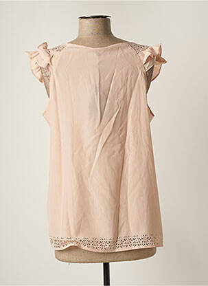 Top coupe fluide manches courtes rose LEO GUY femme