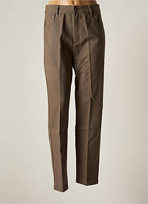 Pantalon droit taille haute taille haute marron GRACE & MILA femme