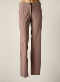 Pantalon large fermeture zippée sous rabat boutonné taille normale beige O.K.S femme