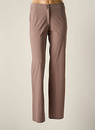 Pantalon large fermeture zippée sous rabat boutonné taille normale beige O.K.S femme