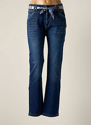 Jeans coupe droite stretch taille normale bleu FRED SABATIER femme