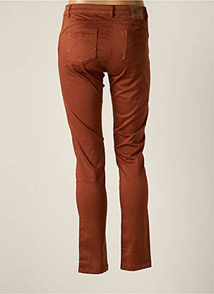Pantalon slim tissage popeline taille normale marron THALASSA femme