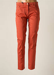 Pantalon slim tissage popeline taille normale orange THALASSA femme