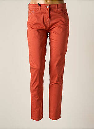 Pantalon slim tissage popeline taille normale orange THALASSA femme