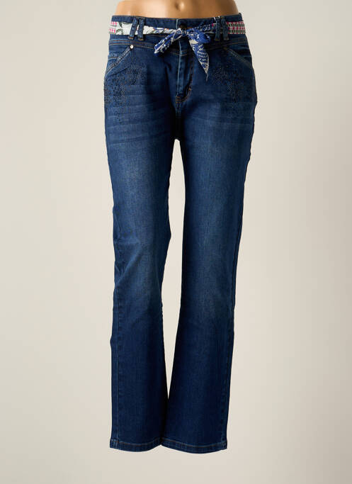 Jeans coupe droite stretch taille normale bleu FRED SABATIER femme