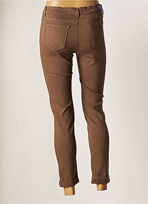 Pantalon slim taille haute taille haute marron EAST DRIVE femme