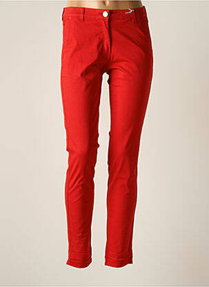 Pantalon chino tissage popeline taille normale rouge EAST DRIVE femme