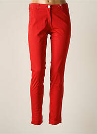 Pantalon chino tissage popeline taille normale rouge EAST DRIVE femme