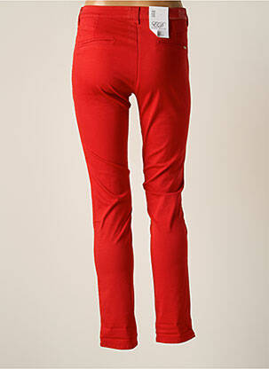 Pantalon chino tissage popeline taille normale rouge EAST DRIVE femme