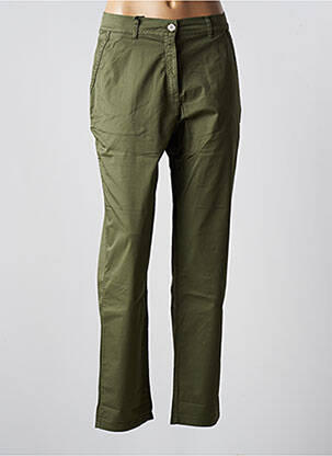 Pantalon droit stretch taille normale vert EAST DRIVE femme