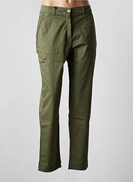 Pantalon droit stretch taille normale vert EAST DRIVE femme