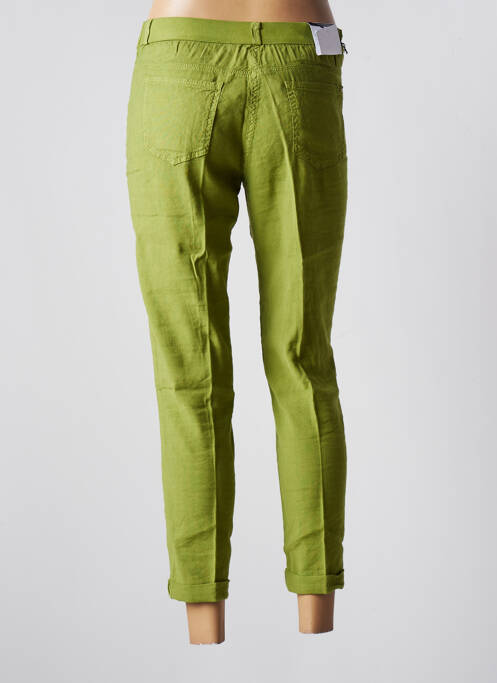 Pantalon 7/8 fermeture zippée sous rabat boutonné taille normale vert EAST DRIVE femme